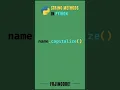 capitalize method in python string methods