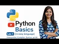 PYTHON Basics Lec 1 Interpreter Compiler Synatax etc