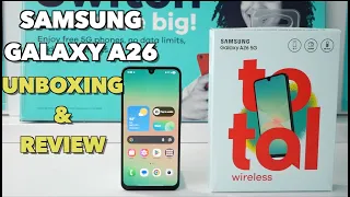 Samsung Galaxy A26 Unboxing Review For total wireless straight talk Verizon US unlocked model