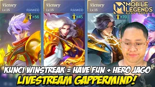 ???? LIVE PUSH RANK HAVE FUN = WINSTREAK + HERO NON META❗ SOLO RANK & MABAR LIVE STREAM MOBILE LEGEN