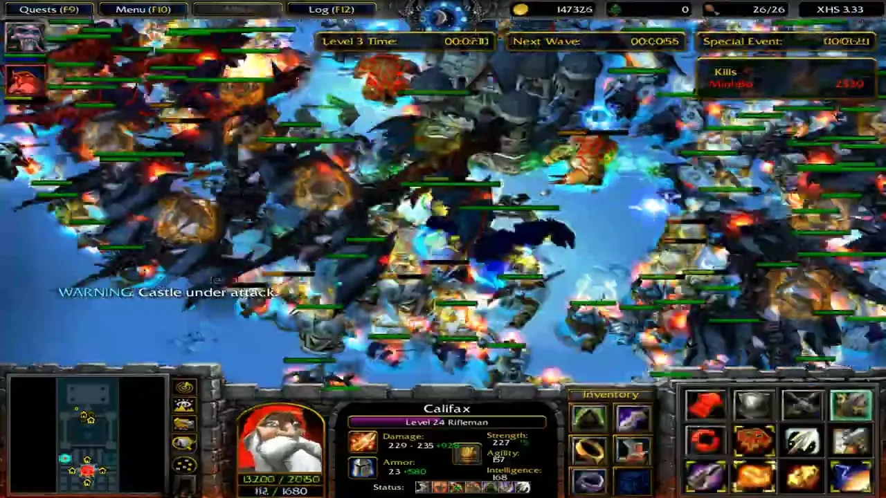 X-Hero Siege 3.33.... Extreme Level 4 Impossible Dual Heroes.... Lich & Sniper Rifleman 1h11p