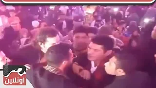 مشاجرة باسم سمرة ومحمد رمضان قبل دفعه من علي المسرح دندنها