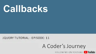 jQuery Tutorial - Callbacks