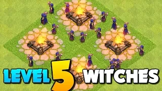 All LVL 5 Witches x26 vs Max TH12 Base in Clash of Clans New Update CoC 2019