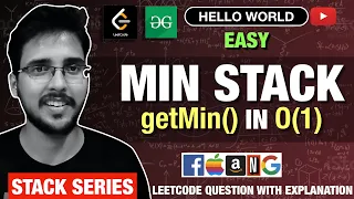 Min Stack Leetcode Get Min at pop Min Stack Solution Explained Data Structures Algorithms