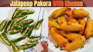 Jalapeno Cheese Pakora Recipe | Must Try Fusion Snack 🧀🧀🌶️#recipe #cheese