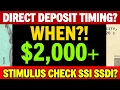 DIRECT DEPOSIT DATES 2 000 STIMULUS CHECK TIMING FOR ALL SSI SSDI VA BENEFICIARIES NEW UPDATE
