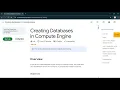 Creating Databases in Compute Engine