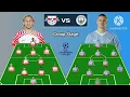 RB Leipzig vs Manchester City Potential Line up 4-3-3 vs 4-3-3 Champions League