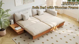 JASIWAY Modern Solid Wood Folding Sofa Bed - Your Stylish Space-Saving Solution