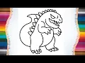 How to Paint Godzilla Coloring Page Painting for Kids Toddlers - 4K 60FPS