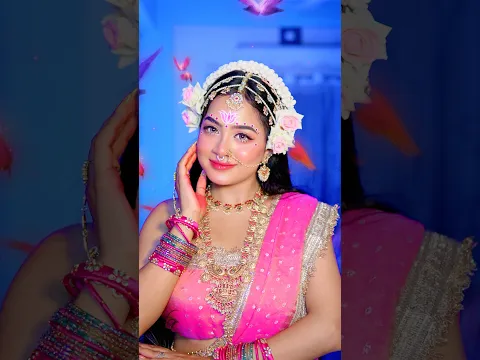 Radha Rani 🦚🌸✨ Rate this look 1-10 😍/😰 #shorts #makeupshorts