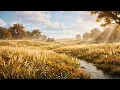 Golden Meadow Ambience 🌾 Peaceful Countryside with Relaxing Folk Music & Nature Sounds