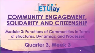 Functions of Communities in Terms of Structures Dynamics and Processes