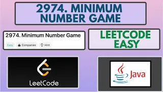 Leetcode 2974 Minimum Number Game Easy Java Solution