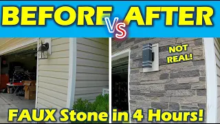 The Best AFFORDABLE Faux Stone Veneer DIY Install Easy Affordable