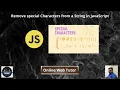 Remove special Characters from a String in JavaScript Article Demo Online Web Tutor