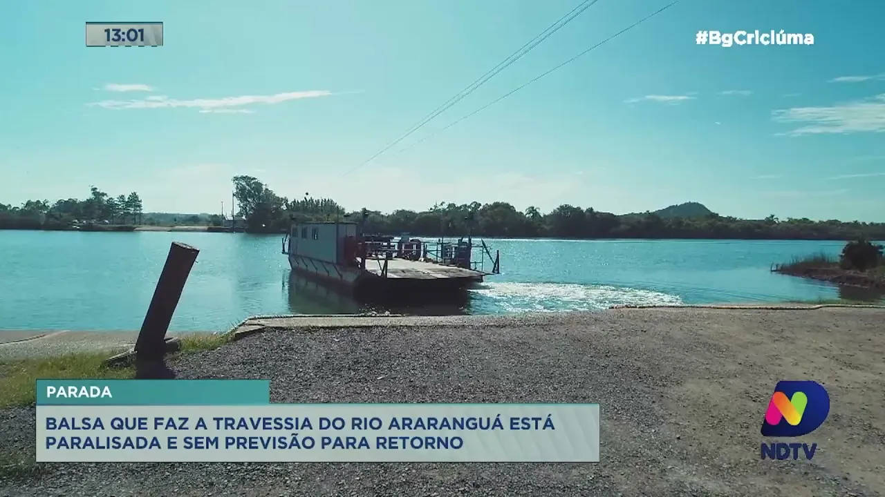 Balsa de Araranguá novamente paralisada