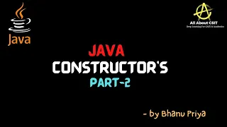 Constructors in Java Part 2 lec 32 Java Tutorials BhanuPriya