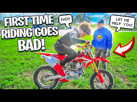 TEACHING SMOOTH GIO HOW TO RIDE A DIRTBIKE BRAAP VLOGS