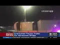 Overturned Tractor Trailer On Verrazzano Bridge