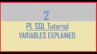 Tutorial 2 Pl Sql Variables Explained