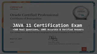 Java SE 11 Developer 1Z0-819 OCP Certification Exam