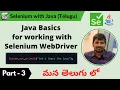 P3 - Java Basics for working with Selenium WebDriver Selenium Java