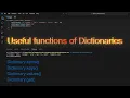 Python Dictionaries Python Tutorial for Beginners