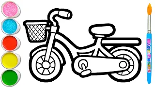Download Let's Learn How to Draw \u0026 Paint Bicycle | Drawing and Coloring for Kids \u0026 Toddlers #110 MP3