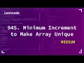 945 Minimum Increment to Make Array Unique Medium Leetcode 945