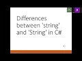What is the difference between String and string in C