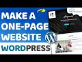 Learn How to create one page website on WordPress WordPress Tutorials