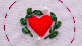 Hand Embroidery: Cute Small Heart Embroidery - T - Shirt Embroidery -Valentine Embroidery