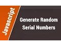 Javascript Arabic Tutorials - Generate Random Serial Number