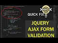 Jquery Ajax form validation jquery variable has value or not How to validate html form input