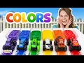 Learn Colors with Monster Trucks and Paint for Kids with Silly Miss Lily Toddler Learning