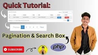 Create Pagination Search box in Php using Datatable Web development Project