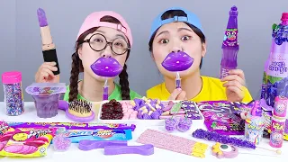 Tienda de conveniencia Postre de gelatina morada Mukbang DONA