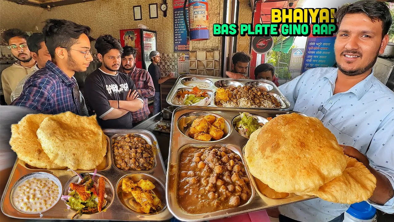 50/- Rs Level 1000 Nashta   Indian Street Food   Chole Bhature Samose, Chur Chur Naan Chana Kofta