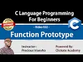 032 - Function Prototype in C Language Programming C Tutorials for Beginners