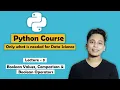 Bool Comparison Operator And Or - Ep 3 Python only for Data Science