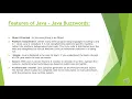 Features of Java Java Buzzwords
