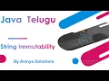 What is String Immutability In Java String Class Java Telugu