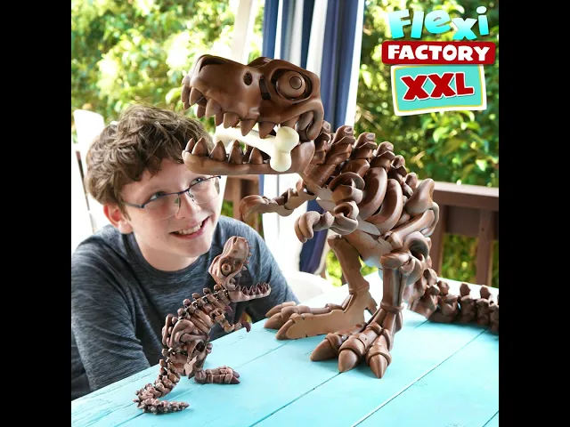 Flexi Factory Skeleton T-Rex print-in-place, 3MF and XXL versions Included! video thumbnail