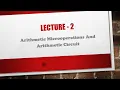 Arithmetic Micro-operations and Arithmetic Circuit