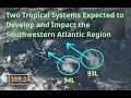 Wednesday Two Tropical Systems Expected to Form and Impact Southwestern Atlantic Region