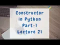 Constructor in Python with Solved Programming Example