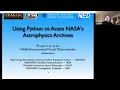 IRSA 0511 Using Python to Access NASA s Astrophysics Archives - webinar from AAS Jan 2021