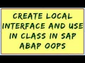 Interface in SAP ABAP OOPS SAP ABAP OOPS Interface ABAP OO interface Interfaces in SAP